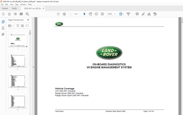 Land Rover V8 ENGINE MANAGEMENT SYSTEM ON-BOARD DIAGNOSTICS Manual PDF ...