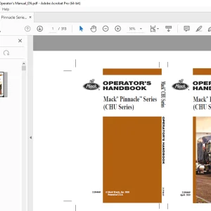 Mack Truck Pinnacle Series (CHU Series) Operator's Manual - PDF DOWNLOAD