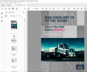 Man Truck Series TGL TGM Fitting Bodies Operator's Manual PDF