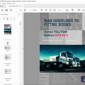 Man Truck Series TGL TGM Fitting Bodies Operator's Manual PDF