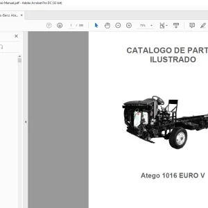 Mercedes-Benz Truck Atego 1016 EURO V DE PARTES CATALOGO Manual - PDF DOWNLOAD