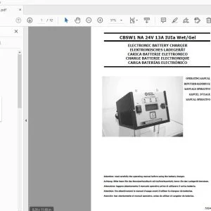 NILFISK ADVANCE CBSW1 NA 24V 13A IUIa WetGel ELECTRONIC BATTERY CHARGER OPERATING MANUAL - PDF DOWNLOAD