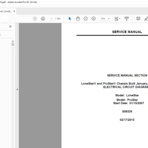 Navistar International LoneStar Wiring Diagrams Manual  -  PDF DOWNLOAD