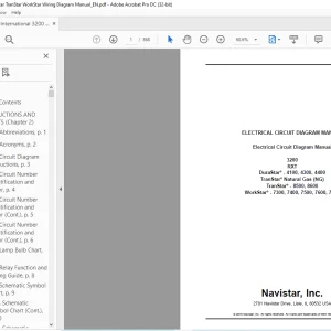 Navistar International Truck  3200 RXT DuraStar TranStar WorkStar Wiring Diagram Manual