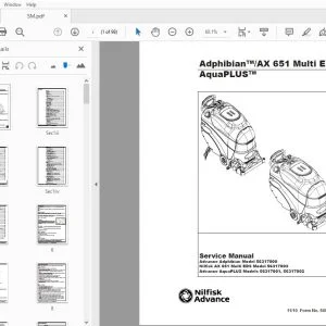 Nilfisk Advance AdphibianAX 651 Multi EDS AquaPLUS Service Manual 56043116 - PDF DOWNLOAD