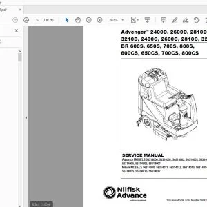 Nilfisk Advance Advenger 2400D 2600D 2810D 3210D 2400C 2600C 2810C 3210C BR 600S 650S 700S 800S 600CS 650CS 700CS 800CS Service Manual - PDF DOWNLOAD