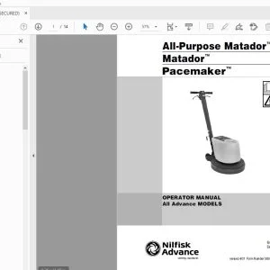 Nilfisk Advance All-Purpose Matador, Matador, Pacemaker Operator Manual 56041237 - PDF
