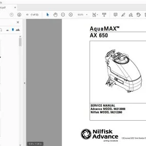 Nilfisk Advance AquaMax AX 650 Service Manual 56043069 - PDF DOWNLOAD