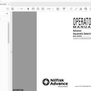 Nilfisk Advance Aquamatic Selectric Operator Manual 470048 - PDF DOWNLOAD