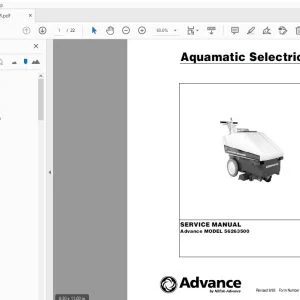Nilfisk Advance Aquamatic Selectric Service Manual 56043015 - PDF DOWNLOAD