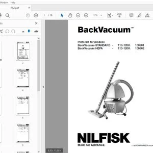 Nilfisk Advance BackVacuum Standard,Hepa 110-120V Parts Manual 042344 - PDF DOWNLOAD