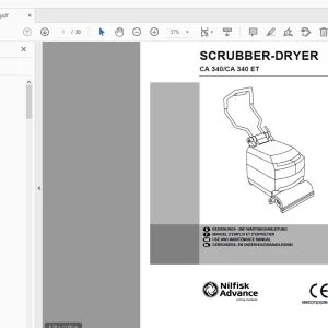 Nilfisk Advance CA 340/CA 340 ET Scrubber-Dryer Use & Maintenance Manual - PDF