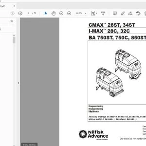 Nilfisk Advance CMAX 28ST, 34ST I-MAX 28C, 32C BA 750ST, 750C, 850ST Brugsanvisning - PDF