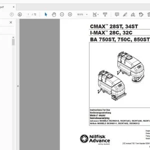Nilfisk Advance CMAX 28ST, 34ST I-MAX 28C, 32C BA 750ST, 750C, 850ST Instructions For Use Manual 56041519 - PDF DOWNLOAD