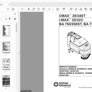 Nilfisk Advance CMax 2834ST I-Max 2832 BA 750850ST, BA 750C Service Manual 56043071 - PDF DOWNLOAD