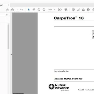 Nilfisk Advance Carpetron 18 Instructions For Use Manual 56041186 - PDF