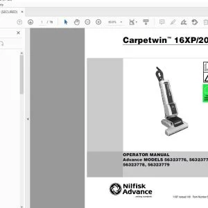 Nilfisk Advance Carpetwin 16XP/20XP Operator Manual 56041387 - PDF DOWNLOAD