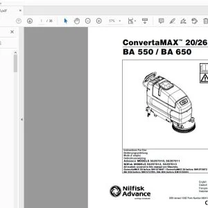 Nilfisk Advance ConvertaMAX 20/26 BA 550 / BA 650 Instructions For Use Manual 56041460 - PDF DOWNLOAD