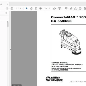 Nilfisk Advance ConvertaMAX 20/26 BA 550/650 Service Manual - PDF