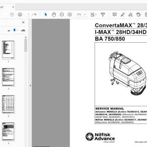 Nilfisk Advance ConvertaMAX 28/34 I-MAX 28HD/34HD BA 750/850 Service Manual 56043057 - PDF