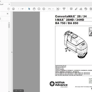 Nilfisk Advance ConvertaMAX 28/34 I-MAX 28HD/34HD BA 750/BA 850 Manual de instrucciones de uso - PDF
