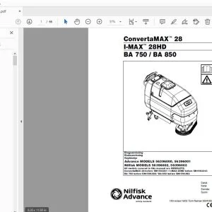 Nilfisk Advance ConvertaMAX 28 I-MAX 28HD BA 750 / BA 850 Brugsanvisning 56041463 - PDF