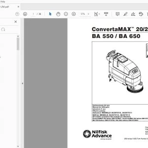 Nilfisk Advance ConvertaMax 2026 BA 550 / BA 650 Instrucciones de uso Manual - PDF