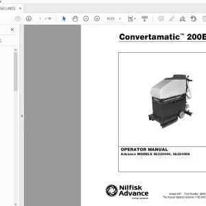 Nilfisk Advance Convertamatic 200E Operator Manual 56041262 - PDF DOWNLOAD