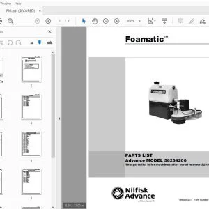 Nilfisk Advance Foamatic Parts Manual 56042193 - PDF DOWNLOAD