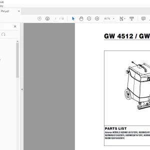 Nilfisk-Advance GW 4512  GW 6016 Parts Manual - PDF DOWNLOAD