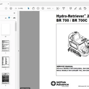 Nilfisk Advance Hydro-Retriever 2800 BR 700 BR 700C Service Manual 56043055 - PDF DOWNLOAD