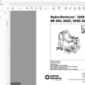 Nilfisk Advance Hydro-Retriever 3200 BR 850, 850C, 850C-XL Brugsanvisning 56041407 - PDF