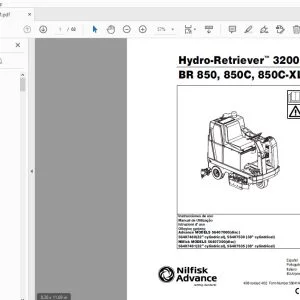 Nilfisk Advance Hydro-Retriever 3200 BR 850, 850C, 850C-XL Instrucciones de uso 56041409 - PDF