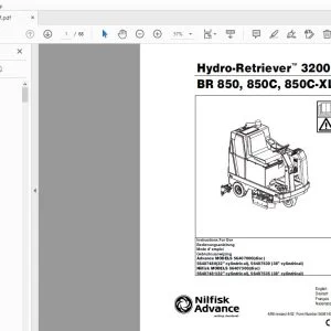 Nilfisk Advance Hydro-Retriever 3200 BR 850, 850C, 850C-XL Instructions For Use Manual 56041408 - PDF DOWNLOAD