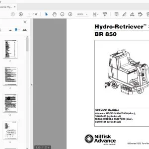 Nilfisk Advance Hydro-Retriever 3200 BR 850 Service Manual 56043047 - PDF DOWNLOAD
