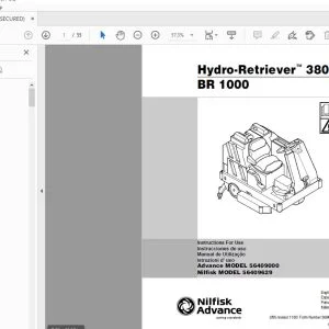 Nilfisk Advance Hydro-Retriever 3800 BR 1000 Instructions For Use Manual 56041293 - PDF
