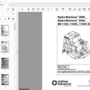 Nilfisk Advance Hydro-Retriever 3800 Hydro-Retriever 2042 BR 1100, 1100C, 1100C-XL Bedienungsanleitung - PDF DOWNLOAD