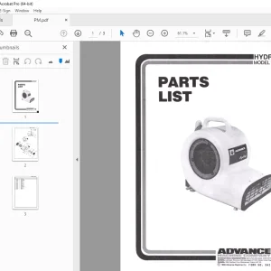 Nilfisk-Advance Hydrodry AD100 Parts Manual - PDF DOWNLOAD
