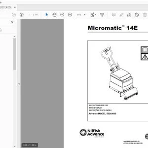 Nilfisk Advance Micromatic 14E Instructions For Use Manual - PDF