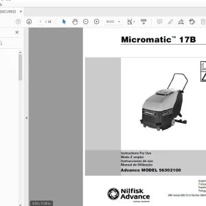 Nilfisk Advance Micromatic 17B Instruction For Use Manual 56041365 - PDF