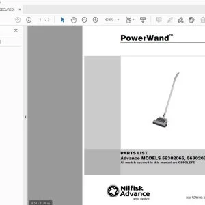 Nilfisk Advance PowerWand Parts Manual 56042219 - PDF DOWNLOAD