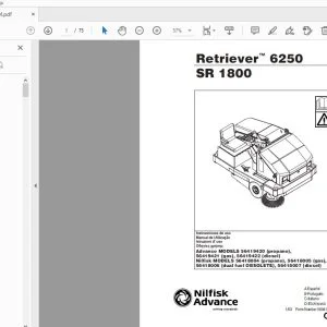 Nilfisk Advance Retriever 6250 SR 1800 Instrucciones de uso 56041557 - PDF DOWNLOAD