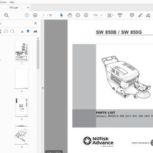 Nilfisk Advance SW 850B SW 850G Parts Manual 56042393 - PDF DOWNLOAD