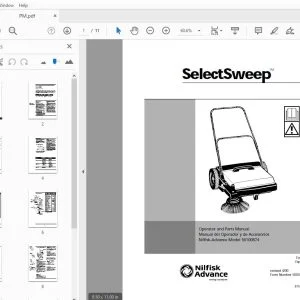 Nilfisk Advance SelectSweep Operator & Parts Manual 56041492 - PDF DOWNLOAD