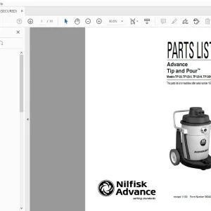 Nilfisk Advance TP120, TP120-5, TP120-H, TP120H-5 Tip & Pour Parts Manual - PDF