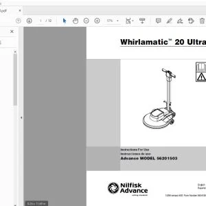 Nilfisk Advance Whirlamatic 20 Ultra Instructions For Use Manual 56041369 - PDF DOWNLOAD