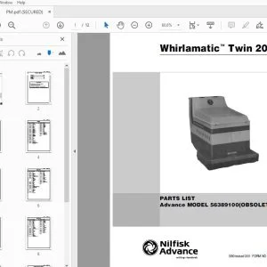 Nilfisk Advance Whirlamatic Twin 2000 Parts Manual 56042222 - PDF DOWNLOAD