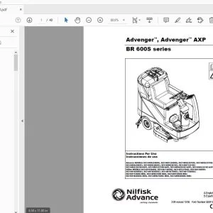 Nilfisk Advenger, Adenger AXP BR 600S Series Instructions For Use Manual 56041554 - PDF