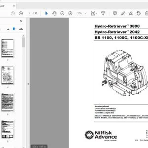 Nilfisk Hydro-Retriever 3800 Hydro-Retriever 2042 BR 1100, 1100C, 1100C-XL Kasutusjuhend - PDF