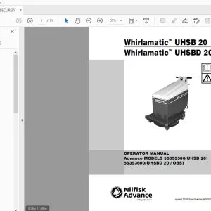 Nilfisk Whirlamatic UHSB 20 Whirlamatic UHSBD 20 Operator Manual 56041227 - PDF DOWNLOAD